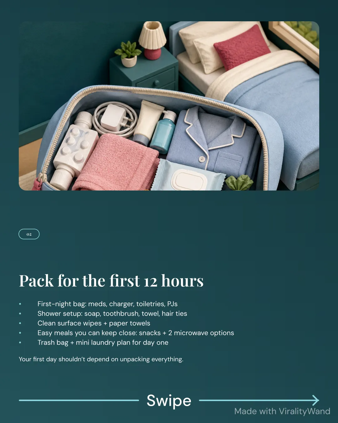 The dorm move-in checklist, slide 3 of 6