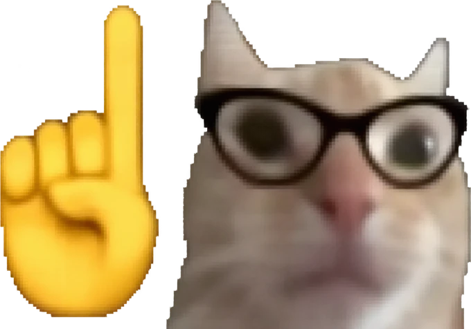 The akchually cat raising one finger